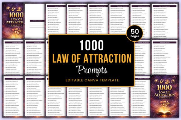 1000 Law of Attraction Prompts Canva Kdp: A Practical Tool for Mindset Alignment and Intentional Manifestation