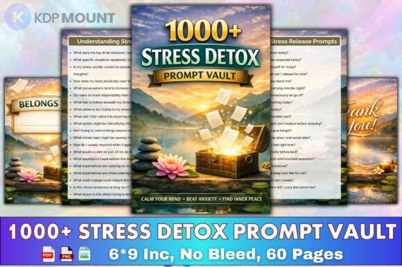1000 Stress Detox Prompt Vault: A Practical Tool for Calming Your Mind and Beating Anxiety
