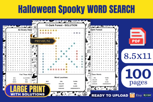 Halloween Spooky Word Search Book KDP