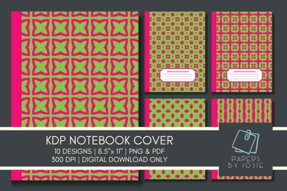 Pink Green KDP Notebook Cover Designs for Your Business