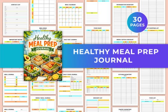 Plan Your Nutrition with a Healthy Meal Prep Journal Canva KDP Template