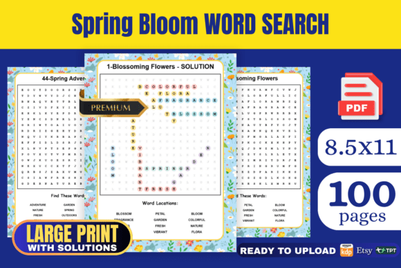 The Spring Bloom Word Search Book KDP Experience